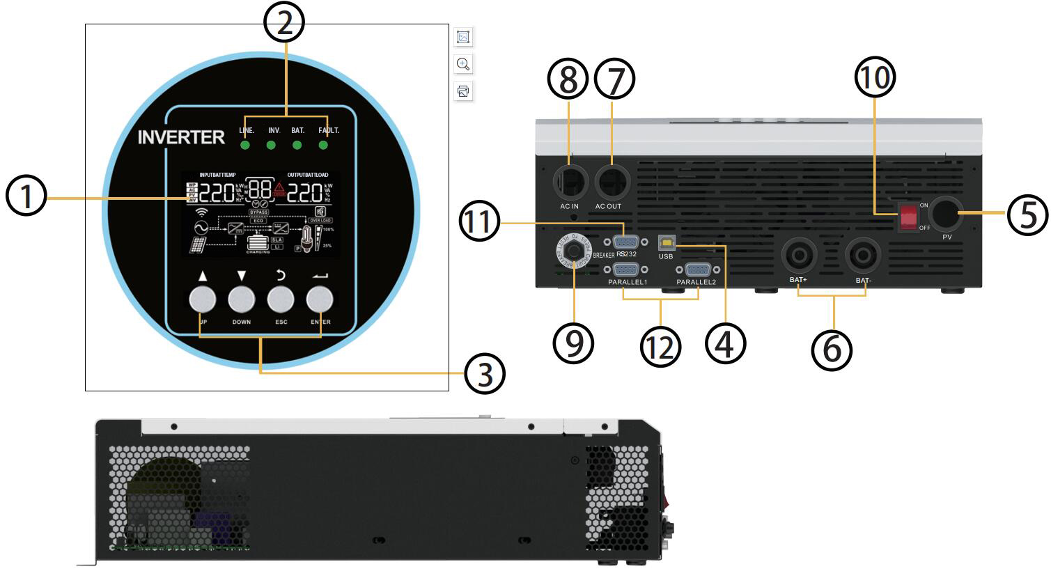 1-5K solar inverter WPV series  power supply pure sine wave